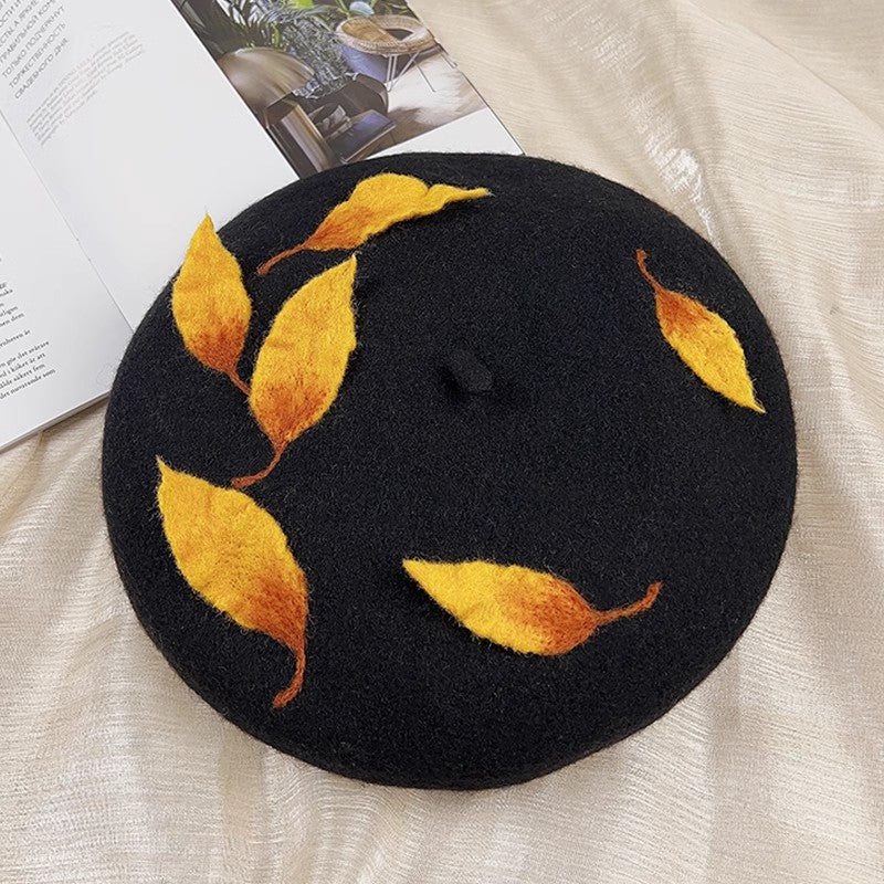 Ginkgo LeafHandmade Wool Felt Hat