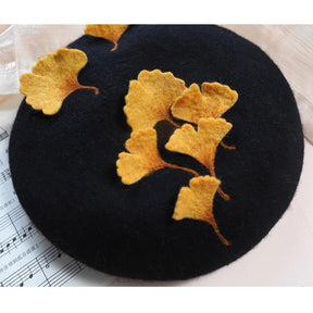 Ginkgo LeafHandmade Wool Felt Hat