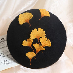 Ginkgo LeafHandmade Wool Felt Hat