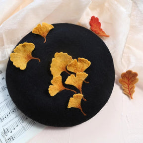 Ginkgo LeafHandmade Wool Felt Hat