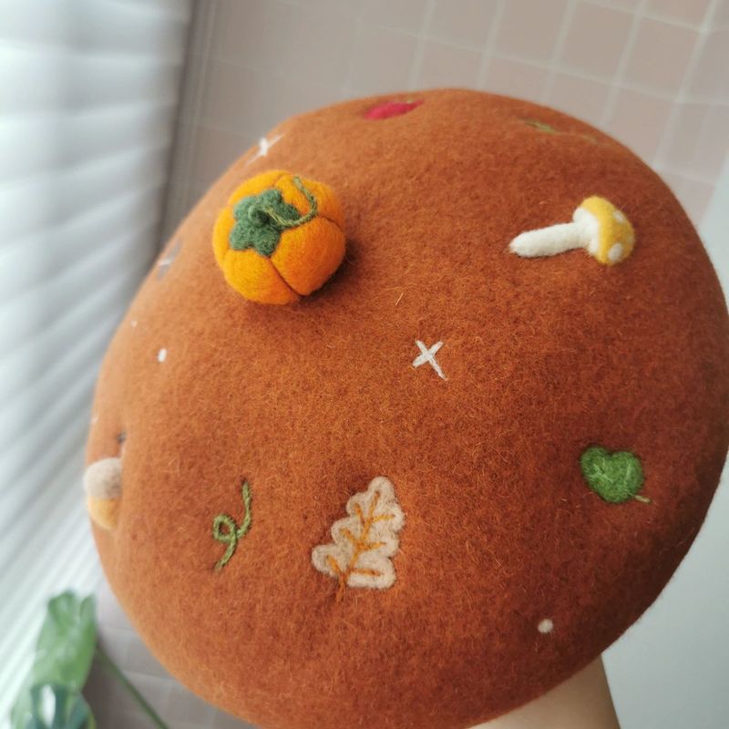 Pumpkin Handmade Wool Felt Hat